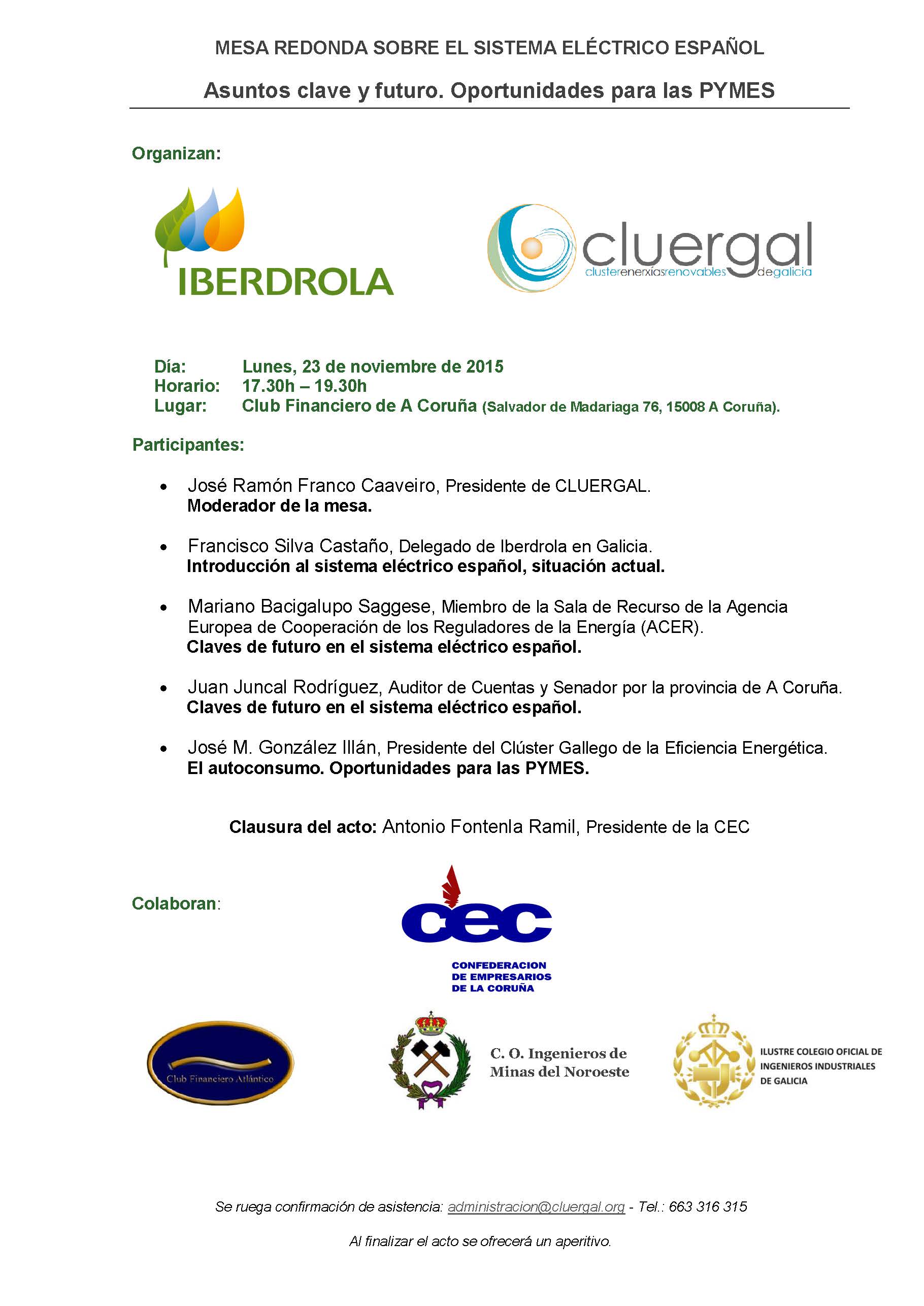 PROGRAMA MESA REDONDA SECTOR ELÉCTRICO